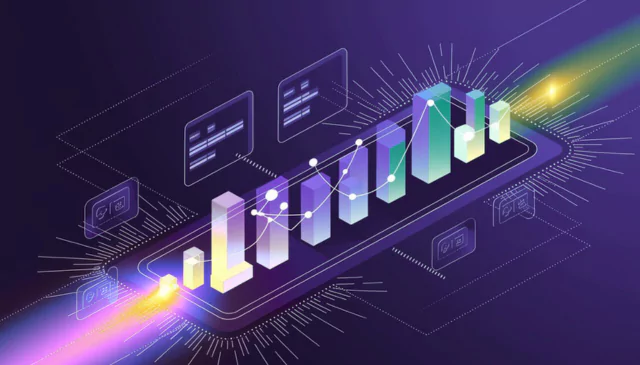 3D data analytics concept visualizing graphs and dashboards, Optimizing Customer Insights for Retail Chains.