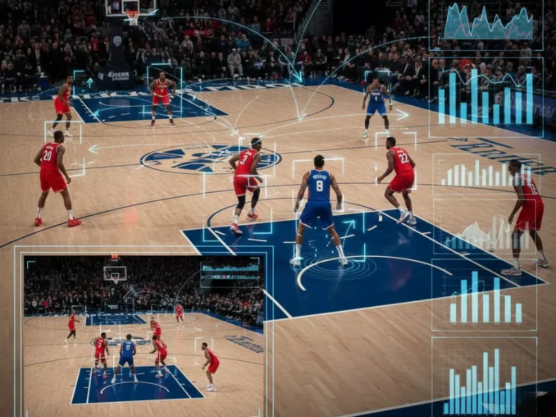 Computer vision in sports analyzing basketball player movements and performance metrics.<br />
