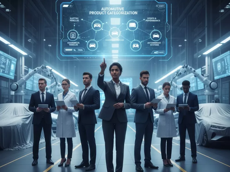 Product categorization services in automotive manufacturing showing holographic display for products.<br />
