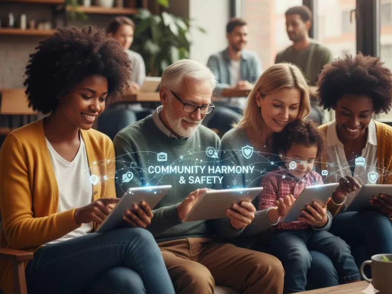 Happy community using digital devices, promoting safety through content moderation for publishing industry. Happy community using digital devices, promoting safety through content moderation for publishing industry.<br />