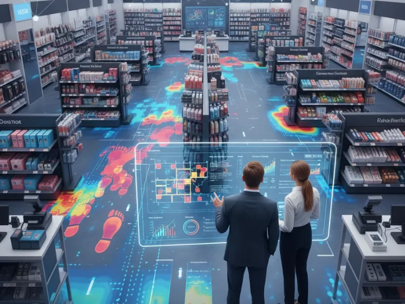 PropTech AI models analyze retail foot traffic using heat maps and real-time store data.