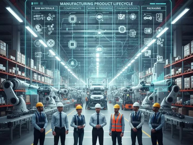  Engineers in a smart factory reviewing a digital workflow enabled by product categorization services.<br />
