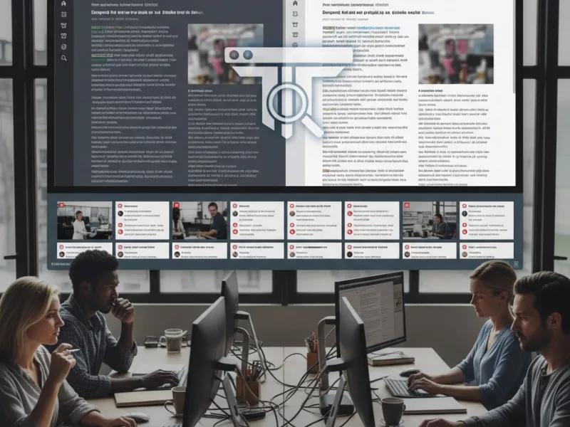 Team analyzing digital articles using AI tools for effective content moderation for publishing industry. Team analyzing digital articles using AI tools for effective content moderation for publishing industry.<br />