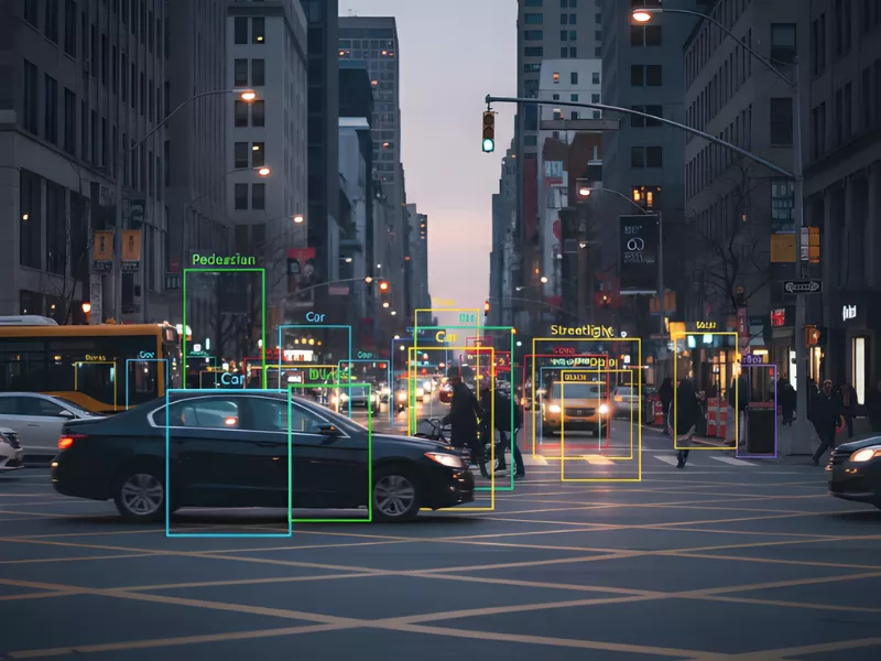 Image showing cars on roads, which are recognised by a bounding box for object detection as one of the techniques used in AI data security Image showing cars on roads, which are recognised by a bounding box for object detection as one of the techniques used in AI data security<br />