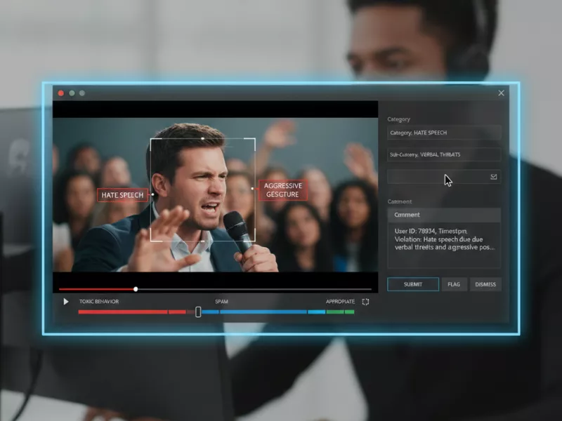 Video content moderation service detecting the type of speech Video content moderation service detecting the type of speech<br />