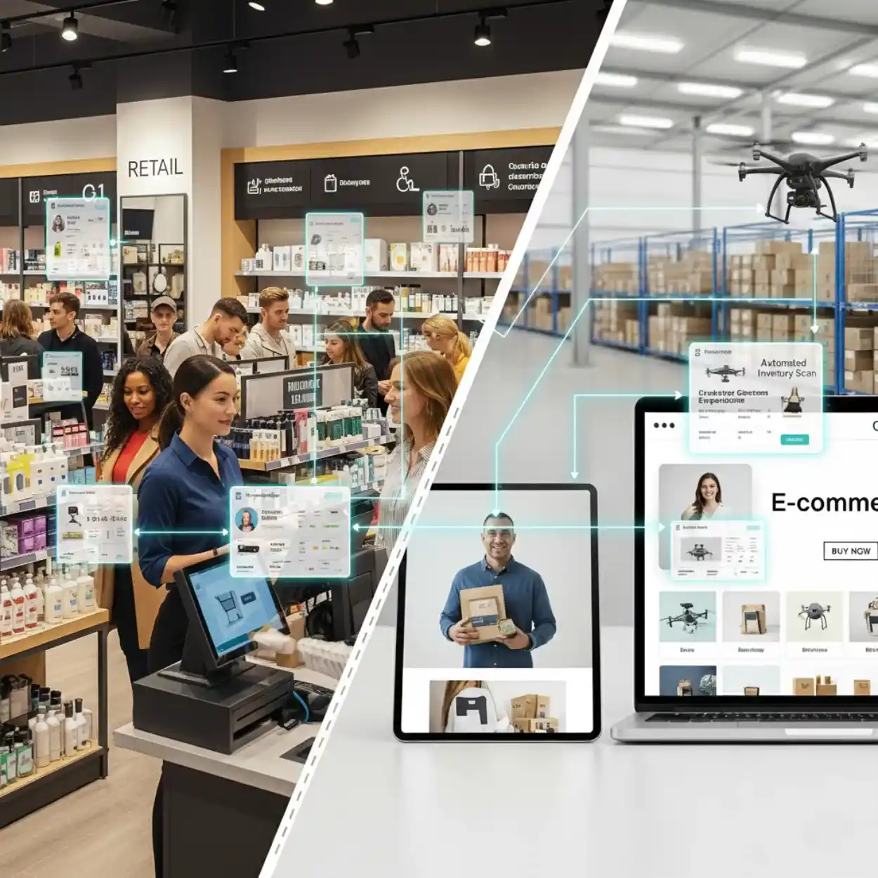 Retail and e-commerce powered by AI and video annotation services for smart inventory and customer analysis.