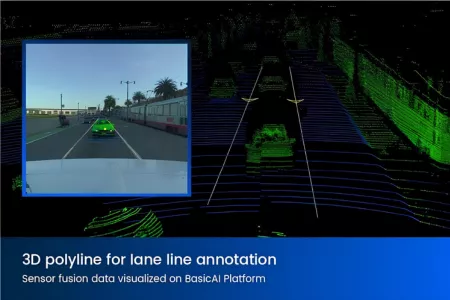 3D polyline annotation for HD map lane line dataset visualization. 3D polyline annotation for HD map lane line dataset visualization.